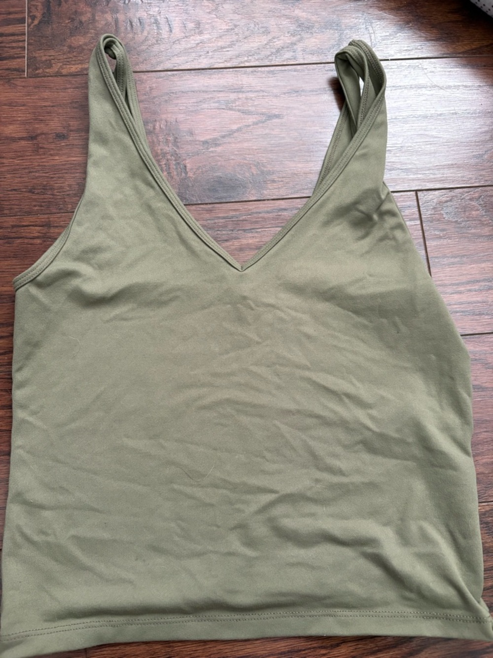 Abercrombie & Fitch Olive Green V-Neck Tank Top